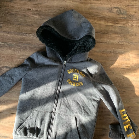 Victoria Secret (pink) Size S GreenBay Packer sequins hoodie. - Picture 1 of 5